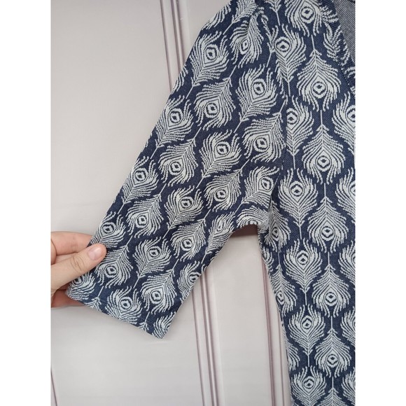 LuLaRoe Dress Size S Drop Waist Fit & Large Flare Skirt 3/4 Sleeves Peacock EUC - Picture 4 of 16